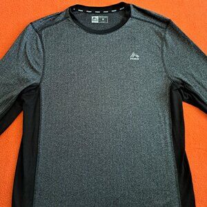 RBX Shirt Men's   Gray Herringbone Long Sleeve Activewear